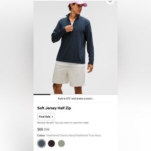 lululemon athletica Navy Zip-Up Sweater